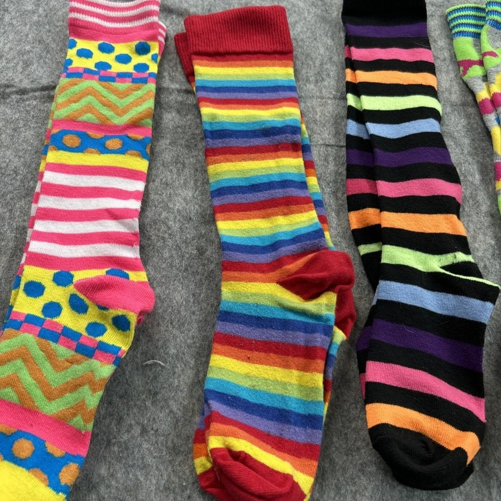 5 Pairs of Ladies' Stretch Socks size 9-11 Multicolored Stripes Geometric‎